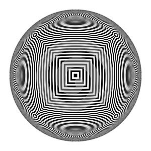 Round design element with 3D illusion effect. Circle pattern
