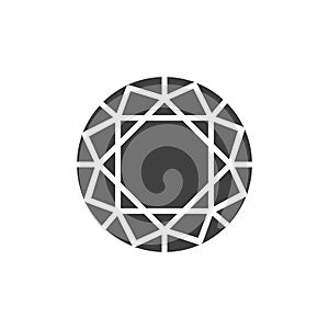 Round diamond vector icon