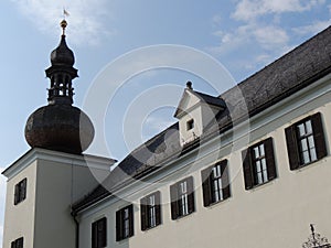 round dome on the roof of an old house