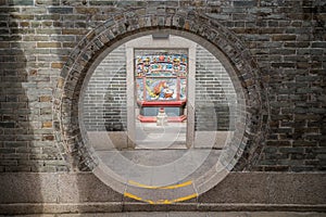 Round doorway at the Pak Tai Temple in Hong Kong