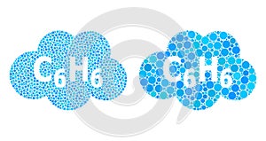 Round Dot Benzene Cloud Icon Collage