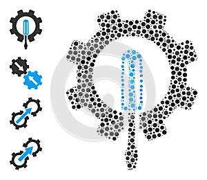 Dotted Engineering Collage of Circles with Bonus Icons