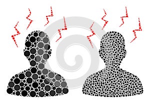 Round Dot Head Migrain Strikes Icon Collage