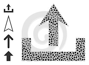 Dotted Upload Mosaic of Rounded Dots and Bonus Icons