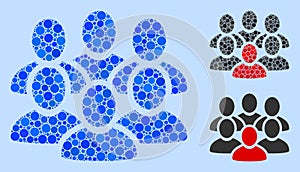 Round Dot People Crowd Icon Collage