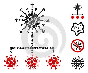 Round Dot Virus Replication Icon Mosaic