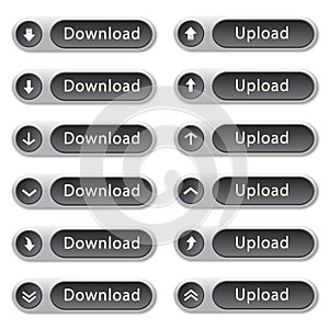Round download and upload buttons