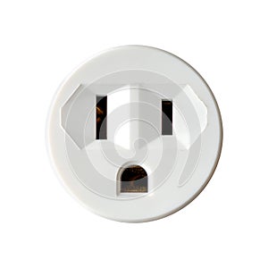 Round Electrical Outlet Isolated on White Background