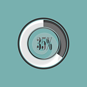 Round element of infographics in pie charts. Vector illustration