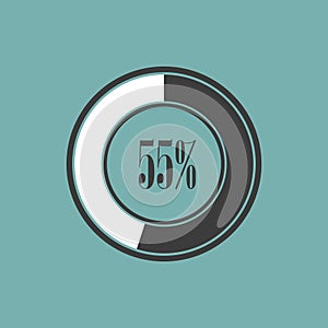 Round element of infographics in pie charts. Vector illustration