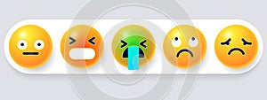 Round emoticons Yellow Emoji faces emoticon smile, digital smiley expression emotion feelings, chat cartoon emotes