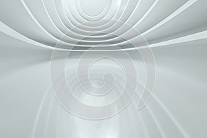 Round empty building with wide ground, 3d rendering