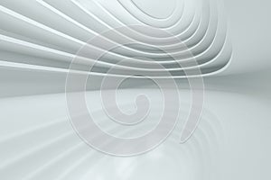 Round empty building with wide ground, 3d rendering