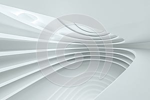 Round empty building with wide ground, 3d rendering