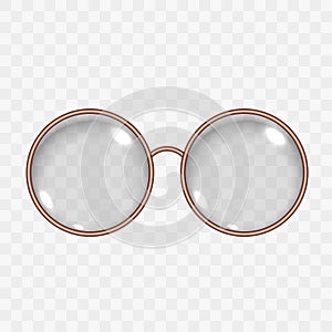 Round Empty Eye Glasses with Lens