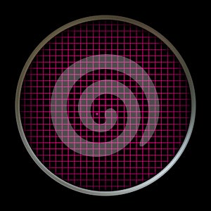 Round equalizer oscilloscope screen