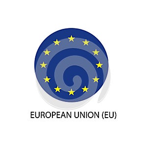 Round european union flag vector icon isolated
