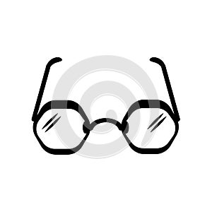 Round eyeglasses icon vector sign and symbol isolated on white background, Round eyeglasses logo concept
