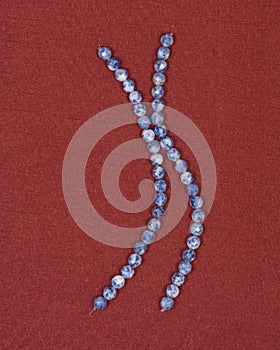 Round faceted sodalite beads and string