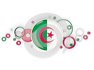 Round flag of algeria with circles pattern