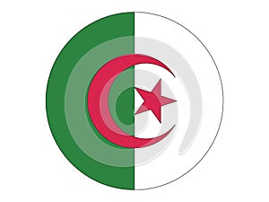 Round flag of Algeria