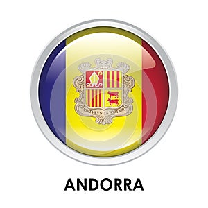 Round flag of Andorra