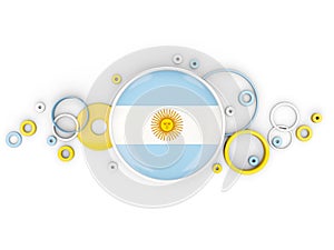 Round flag of argentina with circles pattern