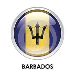 Round flag of Barbados