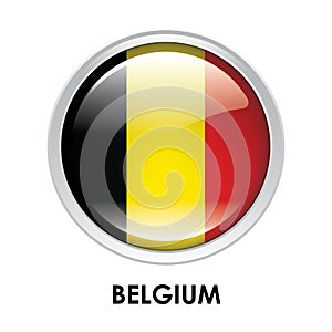 Round flag of Belgium