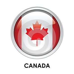 Round flag of Canada