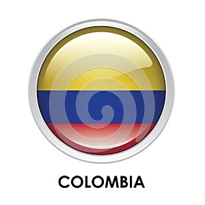 Round flag of Colombia