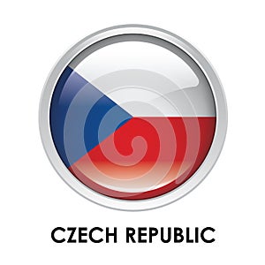 Round flag of Czech Republic