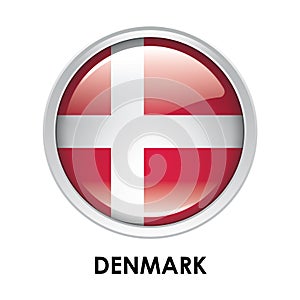 Round flag of Denmark