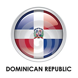 Round flag of Dominican Republic