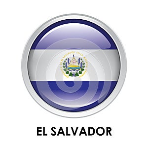 Round flag of El Salvador