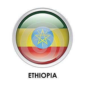 Round flag of Ethiopia