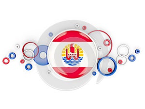 Round flag of french polynesia with circles pattern