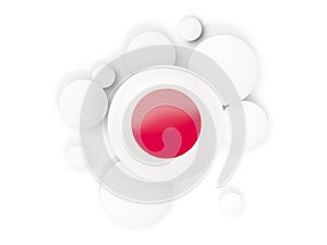 Round flag of japan with circles pattern