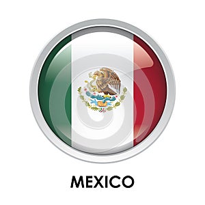 Round flag of Mexico