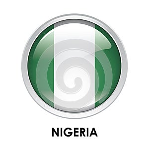 Round flag of Nigeria