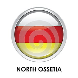 Round flag of North Ossetia