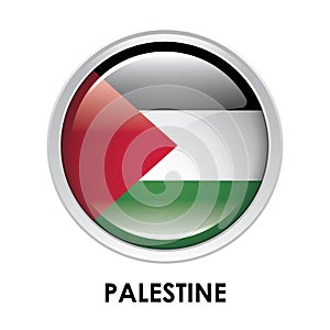 Round flag of Palestine