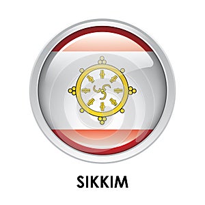 Round flag of Sikkim