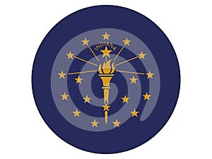 Round Flag of USA State of Indiana