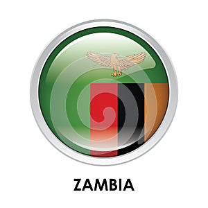 Round flag of Zambia