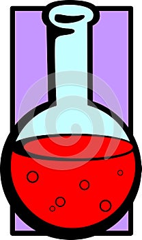 round flask with chemical vector illustration