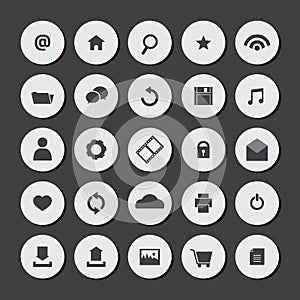 Round Flat Website Icons