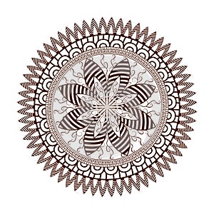 Round floral ornament pattern