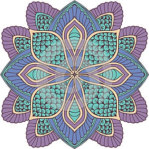 Round floral ornament pattern