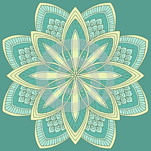 Round floral ornament pattern